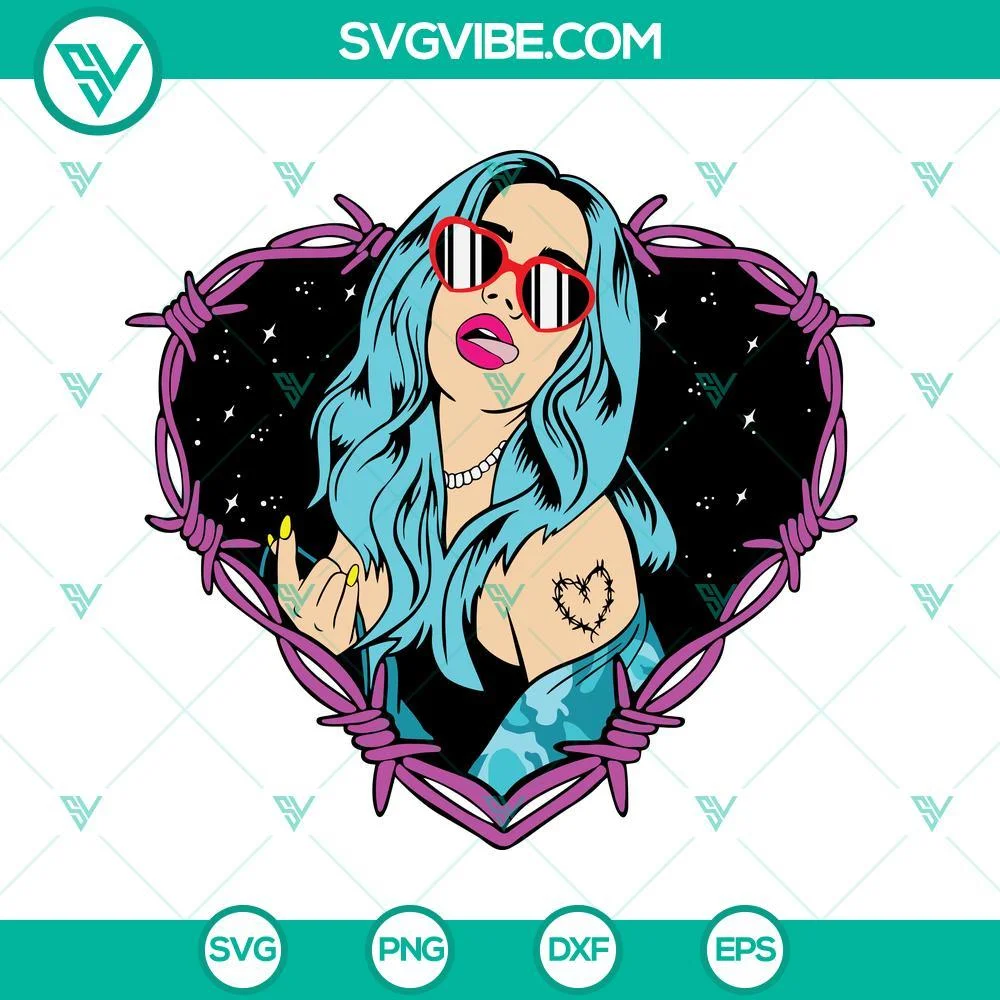 Musics, SVG Files, Karol G SVG Image, Bichota Heart Tattoo Karol G SVG Files 1