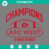 Kc Chiefs AFC West Champions SVG download with KC football designs, featuring 8 back to back SVG files. Ideal for KC Chiefs fans.