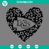 Kansas City Chiefs leopard print heart design SVG download for fans.
