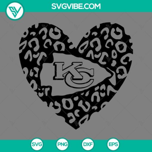 kc chiefs strong svg kansas city chiefs svg chiefs leopard heart svg mockup