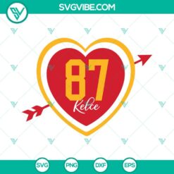 Kelce 87 Heart SVG Files, Travis Kelce  SVG Files, Kansas City Chiefs