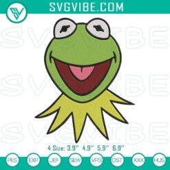 Cartoon Embroidery Designs, Embroidery Designs, Kermit The Frog Face Instant 7