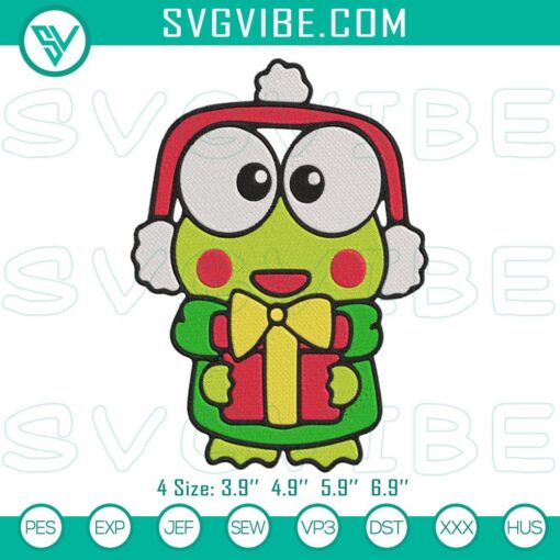 keroppi christmas gifts embroidery design files mockup