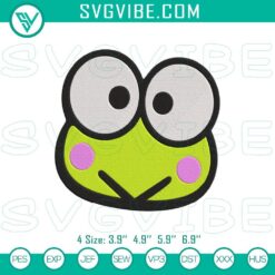 Cartoon Embroidery Designs, Embroidery Designs, Keroppi Face Embroidery Designs 6