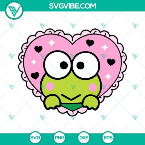 keroppi in heart svg hello kitty frog svg kawaii sanrio frog svg png dxf eps 3 mockup