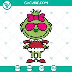 Christmas, SVG Files, Kids Grinch SVG Files Bundle, Grinch With Hat And Bow SVG 6