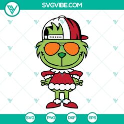 Kids Grinch SVG Files Bundle, Grinch With Hat And Bow SVG Download, Grinch Boy 2