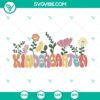 Kindergarten retro wildflowers SVG images for teachers, perfect for kindergarten themed projects.