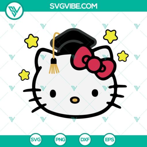 kitty graduation svg kitty graduate svg kitty class of svg grad kitty svg graduation svg girl graduation shirt svg png dxf eps 3 mockup