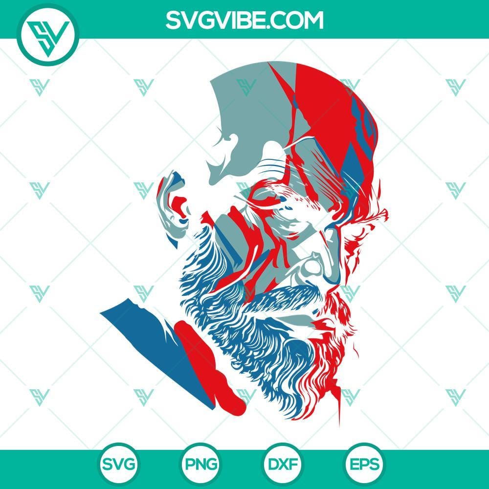Kratos Colorful SVG, God Of War SVG PNG DXF EPS Cricut Colorful Kratos God of War SVG file, perfect for Cricut projects. Includes PNG, DXF, and EPS formats. Creative and detailed design.