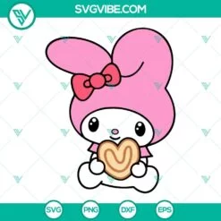 Cartoons, SVG Files, My Melody Kuromi Strawberry SVG Files Bundle, Sanrio 4