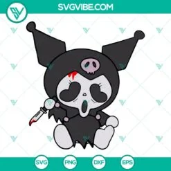 Cartoons, Halloween, SVG Files, Halloween Kuromi & My Melody Skeleton SVG 4