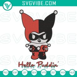 Embroidery Designs, Halloween Embroidery Designs, Kuromi Harley Quinn 16