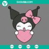 Kuromi heart love SVG with Valentine theme, available in PNG, EPS, and DXF formats for download.