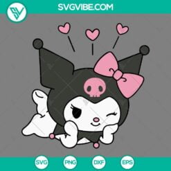 Cartoons, SVG Files, Valentine's Day, Kuromi Heart SVG Download, Kuromi 4