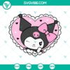 Kuromi in heart SVG file with Hello Kitty Rabbit design. Cute Sanrio character, perfect for crafts and designs.