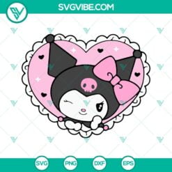 Cartoons, SVG Files, Kuromi In Heart SVG Files, Cute Sanrio SVG File, Hello 2