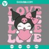 Kuromi themed pink heart SVG download perfect for Valentine's Day, available in PNG, EPS, and DXF file formats.
