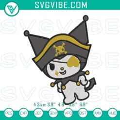 Embroidery Designs, Kuromi Pirate Embroidery Designs, Funny Kuromi Sanrio 2