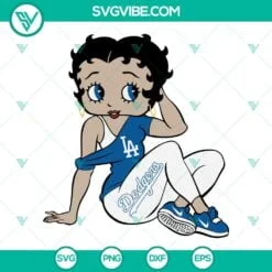 Baseball, Sports, SVG Files, La Dodgers Betty Boop SVG Download, La Dodgers 2