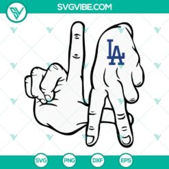 LA Dodgers themed hand sign SVG images for Cricut with PNG and DXF files. Ideal for Los Angeles baseball fans.