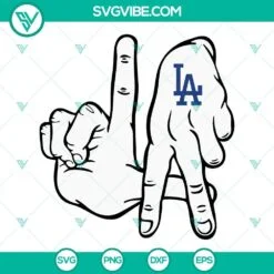 Sports, SVG Files, LA Hand Sign SVG Images, Los Angeles Dodgers Hand SVG File 2