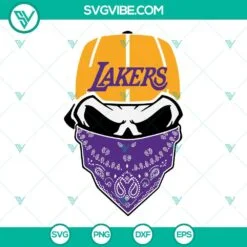 Basketball, Sports, SVG Files, Lakers Skull SVG Download, La Lakers SVG File, 1