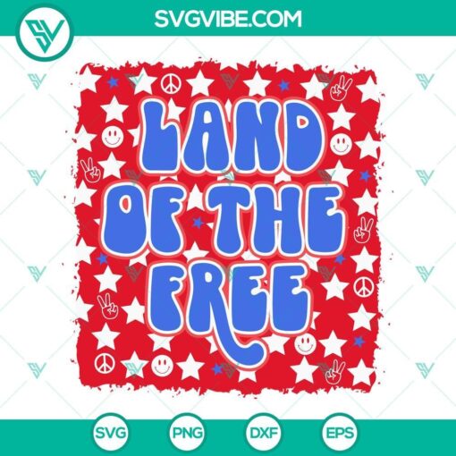 land of the free svg patriotic svg us flag svg america freedom day svg png dxf eps cut files 2 mockup