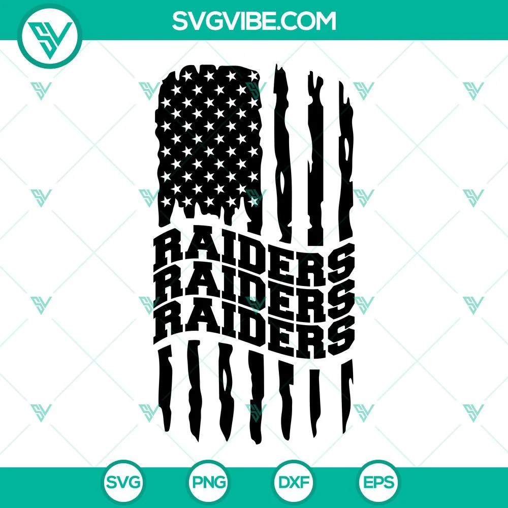 Football, Sports, SVG Files, Las Vegas Raiders American Flag SVG Images, 1