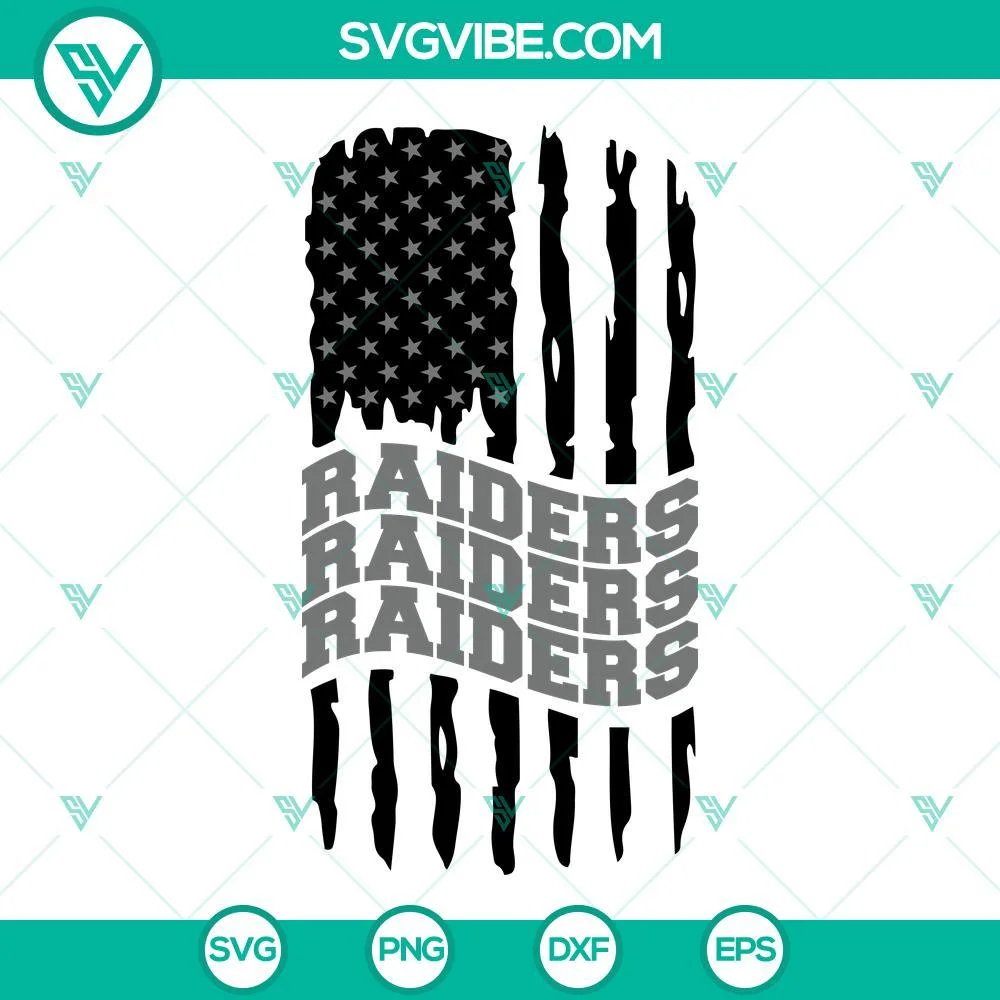 Football, Sports, SVG Files, Las Vegas Raiders American Flag SVG Images, 2