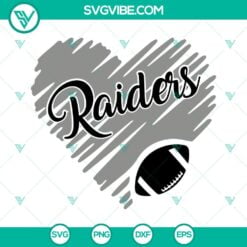 Football, Sports, SVG Files, Las Vegas Raiders Heart SVG Image, Raiders 7