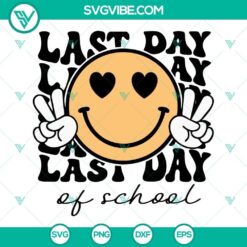 Last Day Of School Smiley Face SVG Image, School&rsquo;s Out For Summer SVG Image,