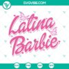 Latina Barbie SVG with butterfly elements in pink, PNG, DXF, and EPS file formats for download.