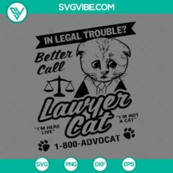 Cat, SVG Files, Lawyer Cat SVG Image, Cat Funny SVG Download PNG EPS DXF File 10