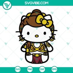 Movies, SVG Files, Leia Slave Hello Kitty SVG File, Hello Kitty Star Wars SVG 7