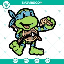 Leo Ninja Turtle Pizza SVG Files, TMNT Leonardo SVG Images PNG DXF EPS Cut