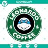 Leonardo Ninja Turtle Starbucks SVG featuring a unique coffee-themed design, ideal for downloads.