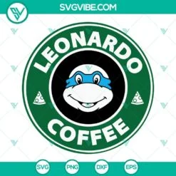 Movies, SVG Files, Leonardo Turtle Coffee SVG Image, Leonardo Ninja Turtle 2