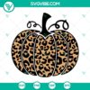 Leopard and buffalo plaid pumpkin SVG files bundle for Thanksgiving projects. Download now for crafting.