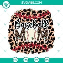 Baseball, Sports, SVG Files, Leopard Baseball Mom SVG Download PNG DXF EPS, 6