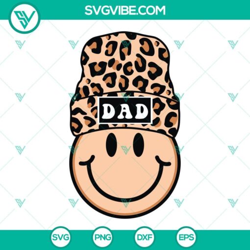 leopard beanie dad smiley face svg dad svg smiley face dad svg png dxf eps cut files 5 mockup