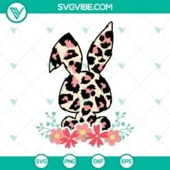 Easter, SVG Files, Leopard Bunny SVG Image, Floral Bunny SVG Images, Easter 2