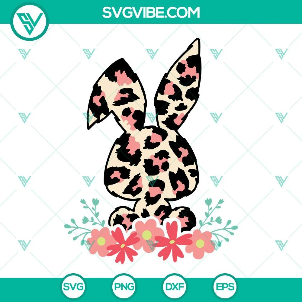 Easter, SVG Files, Leopard Bunny SVG Image, Floral Bunny SVG Images, Easter 1