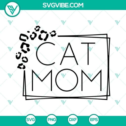 leopard frame cat mom svg cat lover svg cat mama svg funny mothers day svg png dxf eps 4 mockup