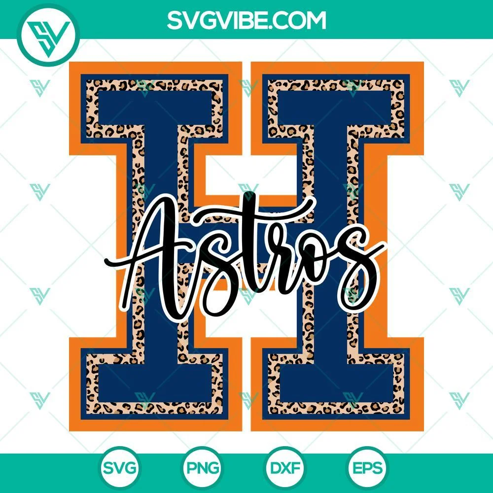 Baseball, Sports, SVG Files, Leopard Houston Astros SVG Download, Houston 1