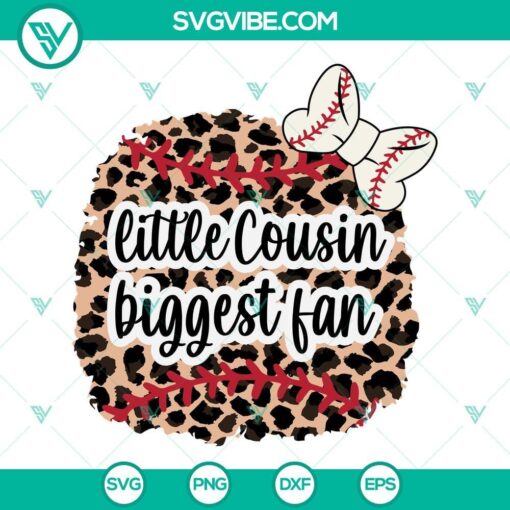 leopard little cousin biggest fan baseball svg leopard baseball svg little cousin biggest fan svg png dxf eps designs for shirts 5 mockup