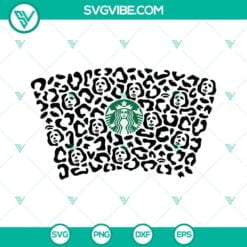 Halloween, Starbucks Cup Wrap, SVG Files, Leopard Michael Myers Starbucks Cup 1