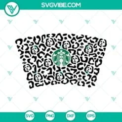 Halloween, Starbucks Cup Wrap, SVG Files, Leopard Michael Myers Starbucks Cup 2