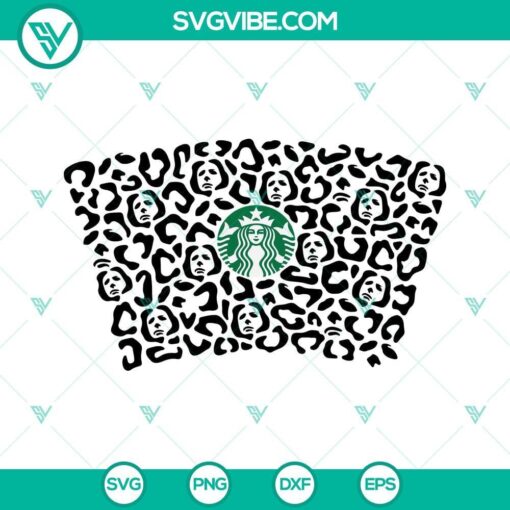 leopard michael myers starbucks cup svg halloween full wrap michael myers leopard print starbucks cup svg 8 mockup