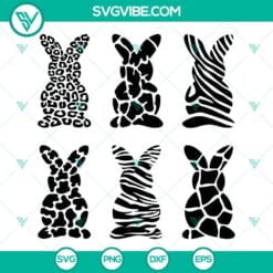 Easter, SVG Files, Leopard Print Bunny Svg, Easter Bunny Svg, Bunny Svg Bundle 1